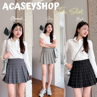 Acasey กระโปรง ซับในกางเกง แต่งจีบทวิสรอบตัว ผ้าดี ใส่สบาย เ…