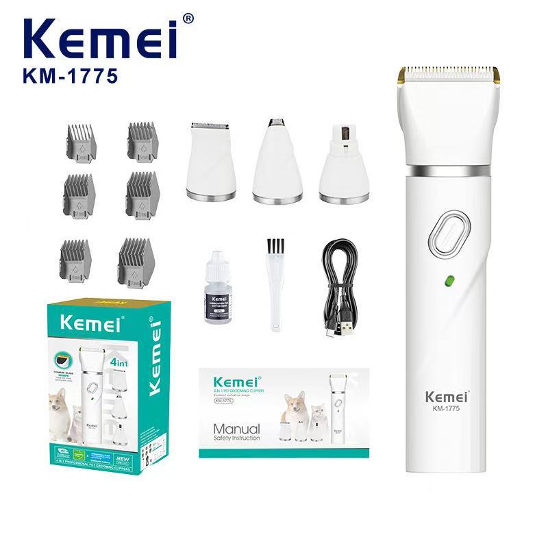 เครื่องตัดขนสุนัขไร้สาย Kemei km-1775  ตัดขน ซ่อมเล็บ ซอกนิ้ว กำลังไฟ5W ของแท้100%