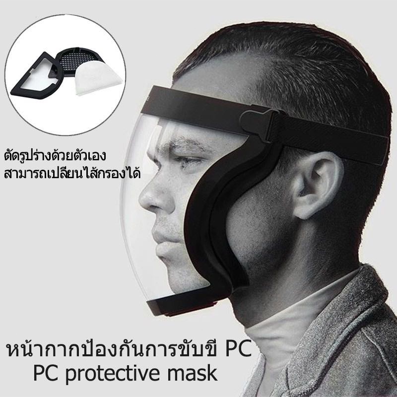 เฟสชิวหน้ากากใส หน้ากากป้องกัน PC หน้ากากกันกระเด็น ไม่ขึ้นฝ้า กันฝุ่น โปร่งใส