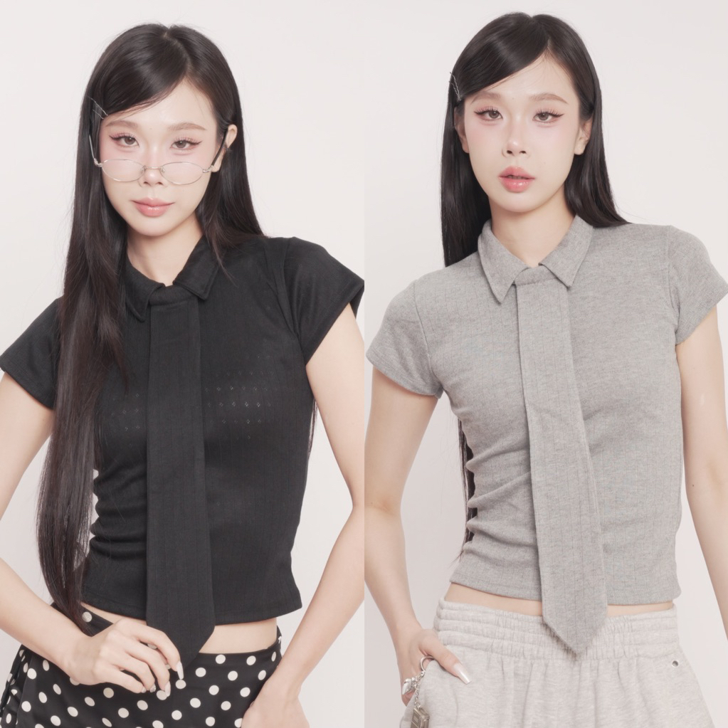 ANGELWANG - IVY BABY POLO TOP (เสื้อโปโลแถมเนคไท)