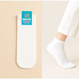 Monstersock ถุงเท้าพยาบาล ถุงเท้าสีขาว ไร้ส้น ระบายอากาศได้ดี ไม่อับชื้น ใส่ง่าย Nures socks ถุงเท้าสีขาว