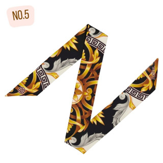 Reina Twilly #5 - ผ้าพันหูกระเป๋าลายคลาสสิค สีดำ