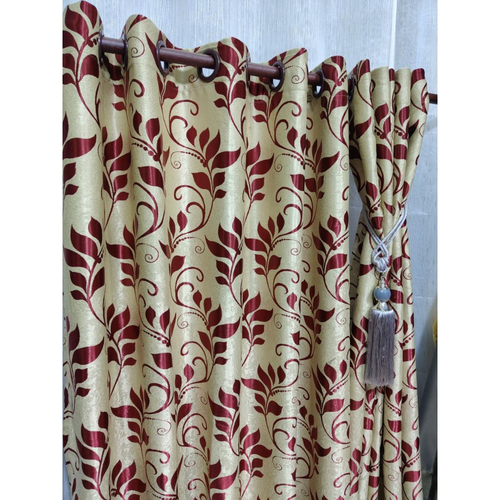 แนะนำ ผ้าม่าน ผ้าม่านหน้าต่างกันแสง ผ้าม่านประตู สำเร็จรูป เกรดA กันแสงยูวี 90%-98% ลายใบไม้ใหญ่ ราคาพิเศษ มีเก็บเงินปลายทาง