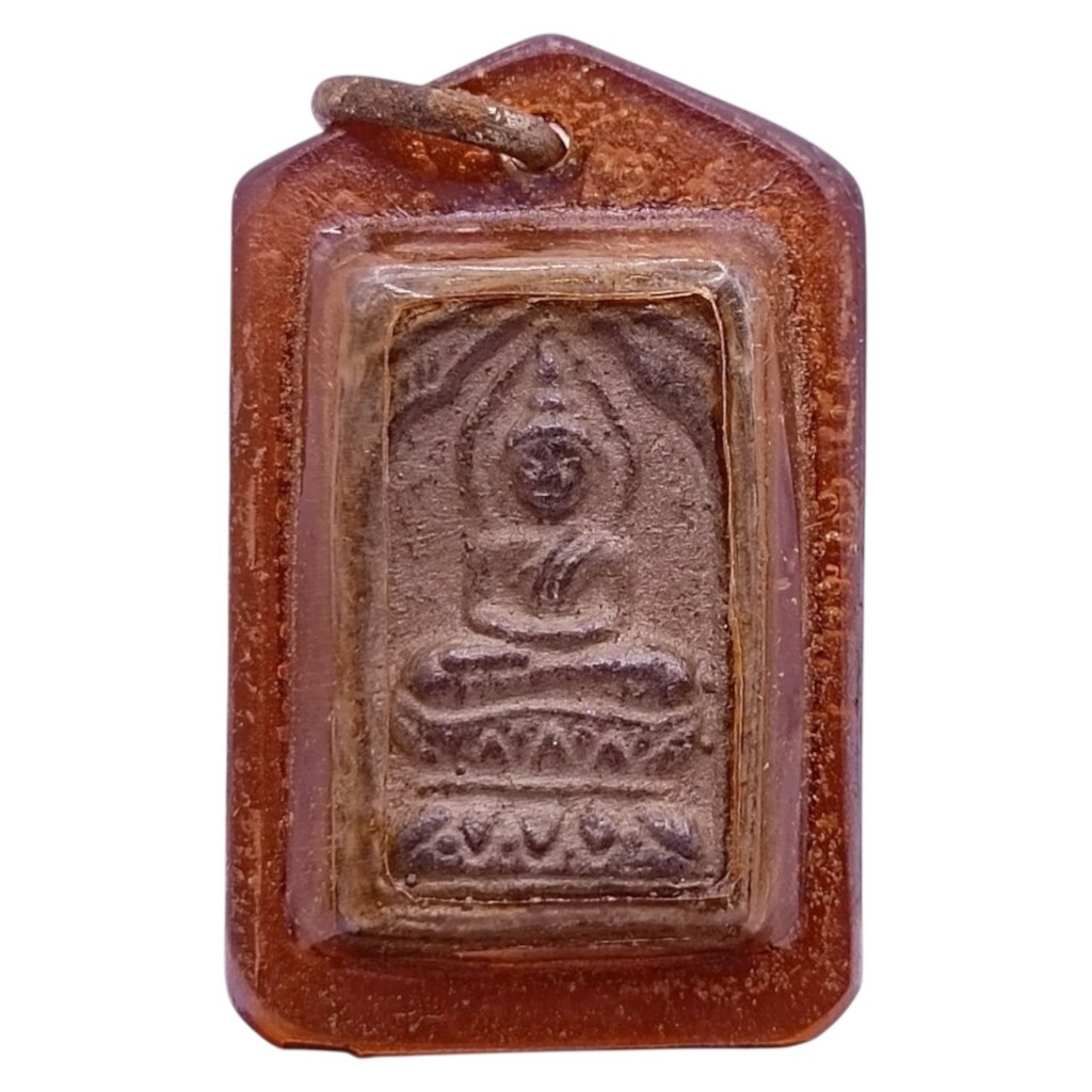 K687 จี้พระ พระประภามณฑล หลวงปู่ศุข วัดปากคลองมะขามเฒ่า หลัง จารย์ กรอบพลาสติก โบราณ ขนาด 3x1.5 cm