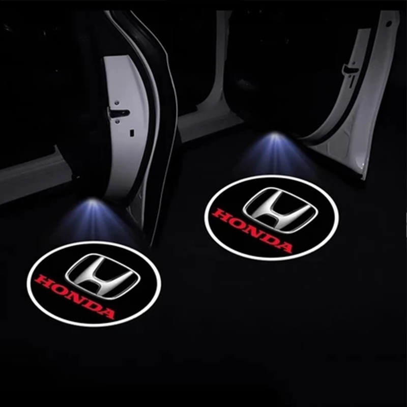 PINNSHENG โคมไฟติดประตูรถยนต์ LED HD 3D ไฟ LED ไร้สายสำหรับติดประตูรถยนต์ เซ็นเซอร์ HONDA TOYOTA log