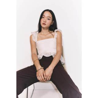 H&M(เอชแอนด์เอ็ม) เสื้อเชิ้ตดีเทลผูกโบว์แบบเปลูม ผู้หญิง 129…