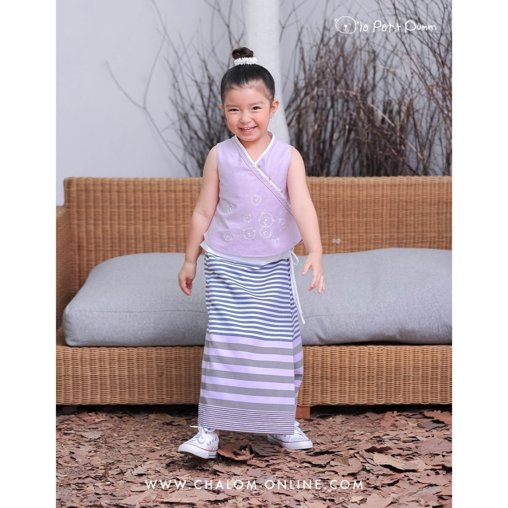 CHA-LOM : JS PU 087+088 IT ชุด Set เสื้อ+ผ้าถุงกางเกง (ชุดลูกสาว)