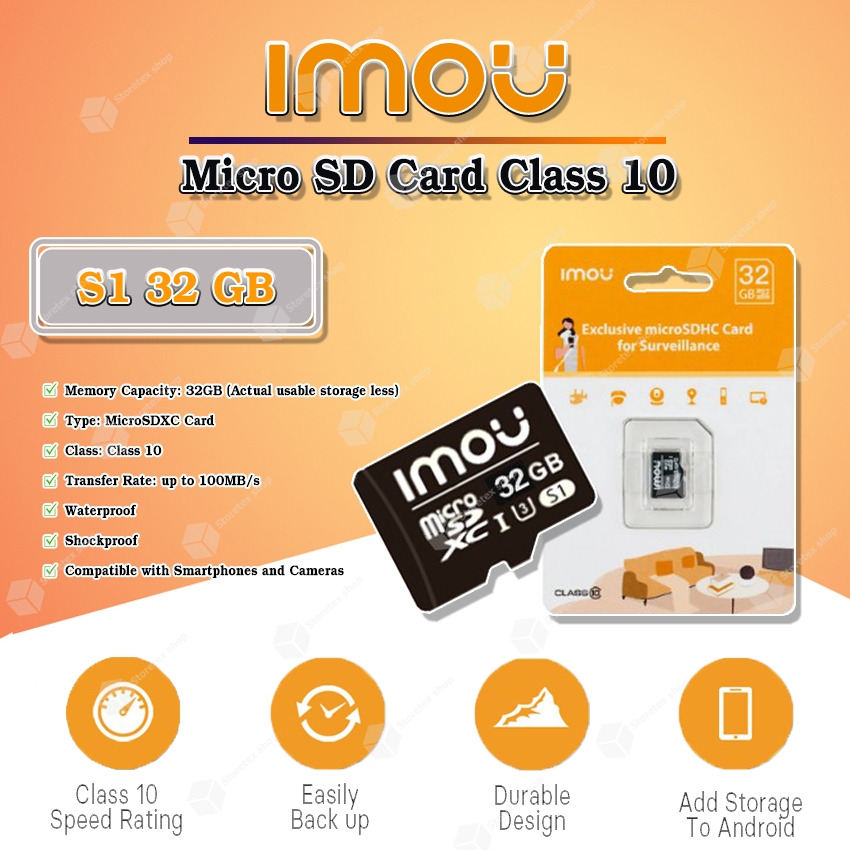 iMOU 32GB Micro SD Card หน่วยความจำเก็บข้อมูล Memory Card for CCTV สำหรับกล้องวงจรปิด