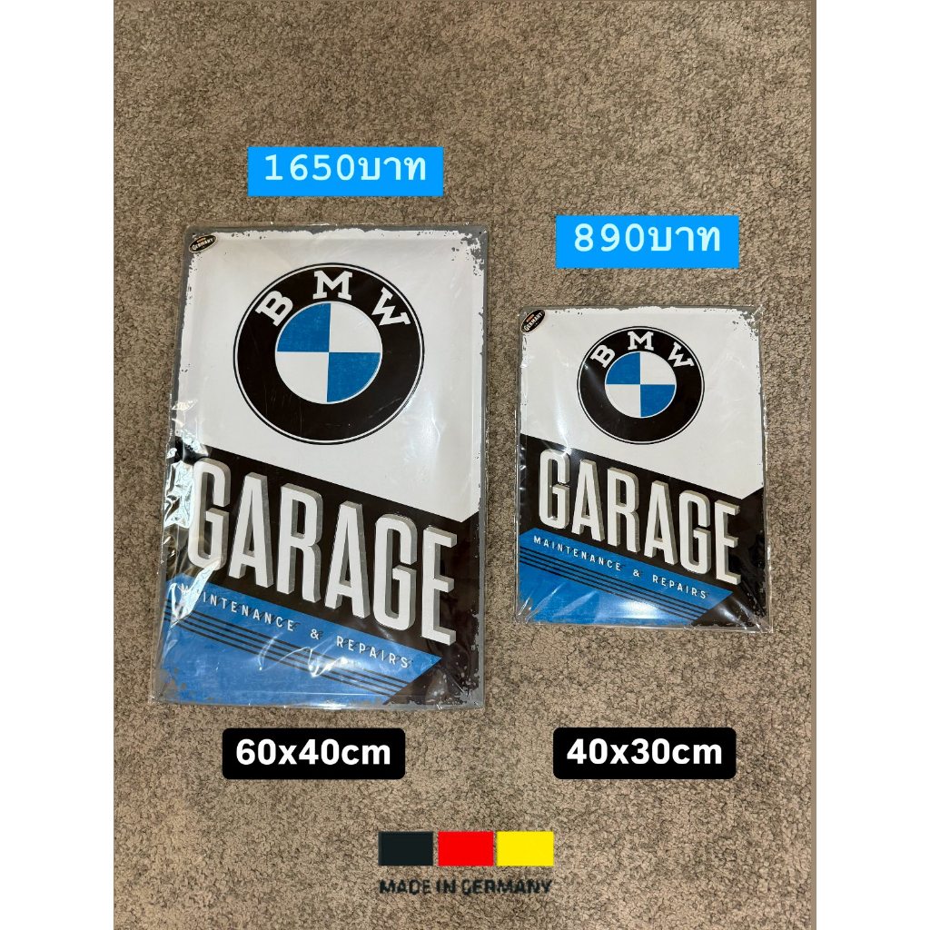 Original BMW Metal Sign BMW Garage ( ป้ายติดผนัง / ศิลปะ / ป้ายโลหะ )