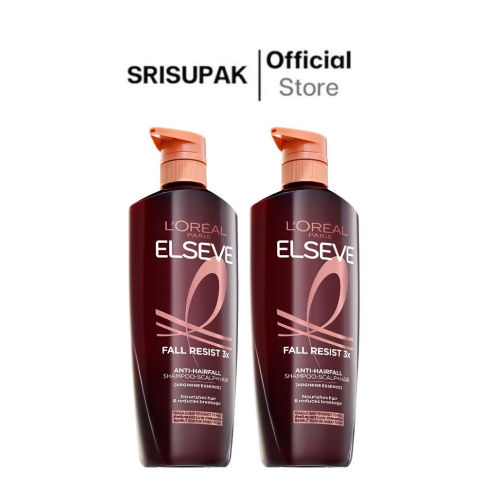 ลอรีอัล ปารีส แชมพู สูตรฟอล รีซีสท์ ขวดปั๊ม ขนาด 375-400 มล. ﻿L'OREAL PARIS SHAMPOO FALL RESIST PUMP 375-400ML
