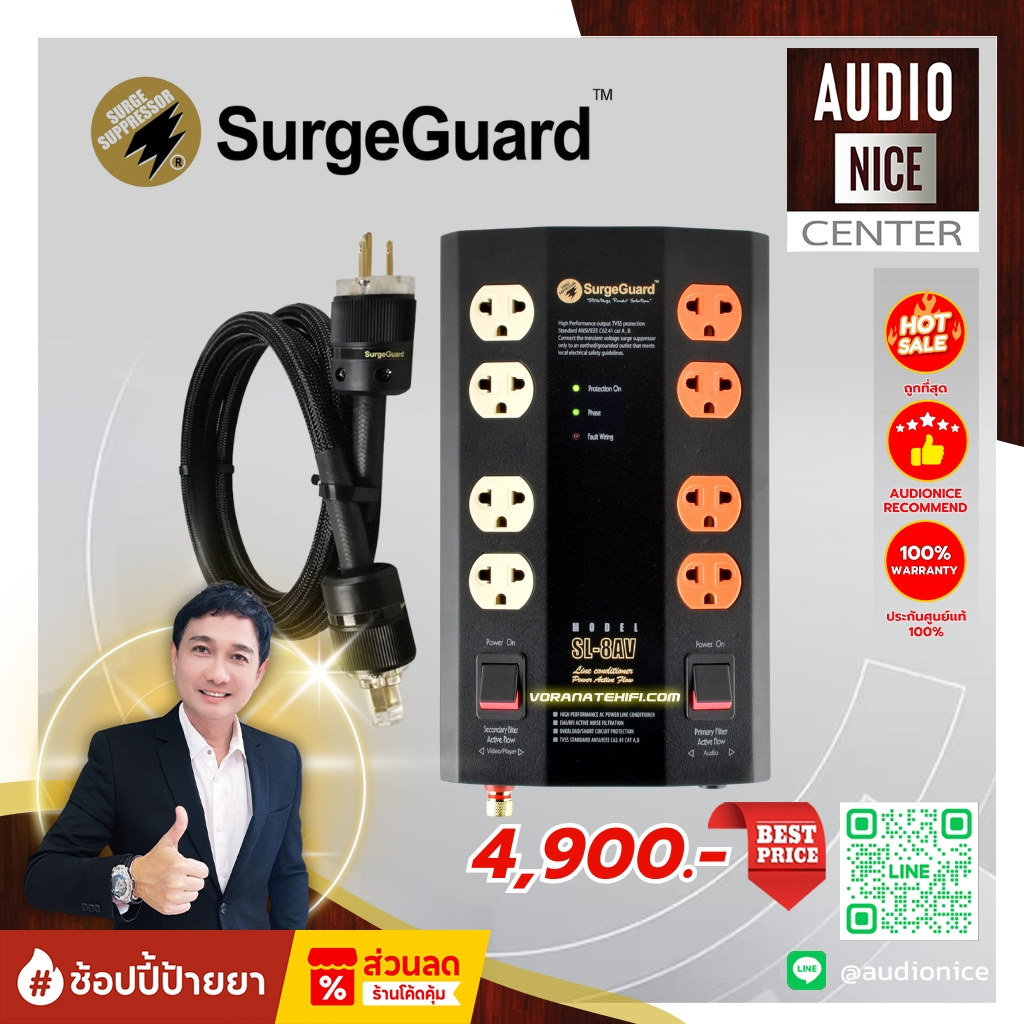 SurgeGuard Model : SL-8AV (Version 2.0) & SurgeGuard AC Power Cord (Audio Grade) Model : SAC-3418