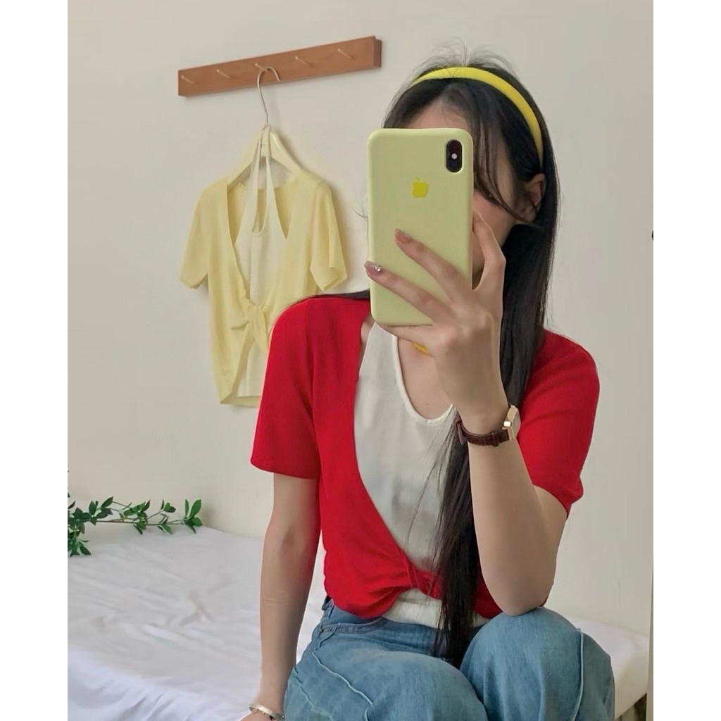 เสื้อไหมพรมขมวดหน้าจากร้านGavana.mixmatch 🍎🥝🍋