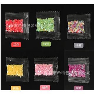 XL1. ซองเล็ก ดาวกลิตเตอร์รุ้งดาวติดเล็บ ถุงแบบมินิมอล ขนาด 3 mm ปริมาณบรรจุ 1 กรัม พร้อมส่งค่ะ