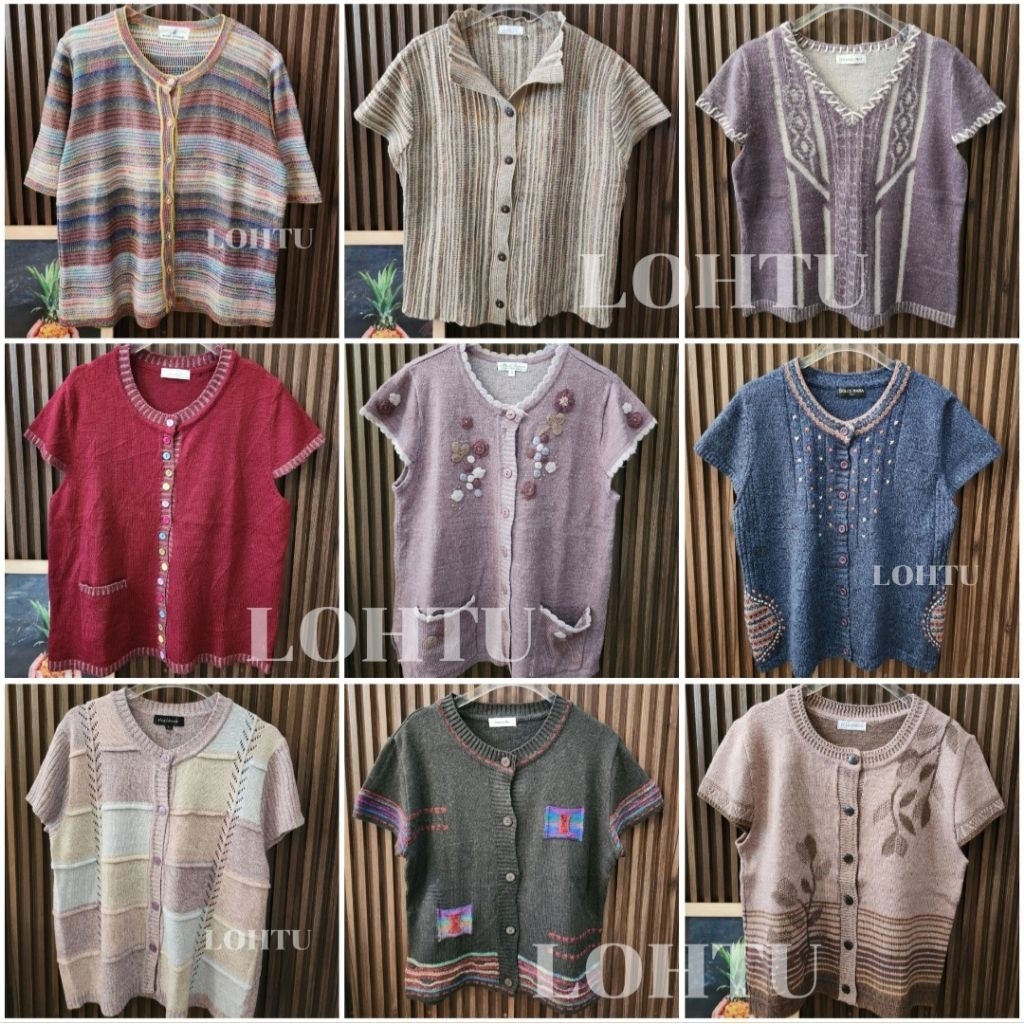 (Loh Tuโล๊ะตู้) 1/2 เสื้อไหมพรมญี่ปุ่น กระดุมหน้า คอปก