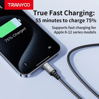 TRANYOO XS6 สายชาร์จเร็ว 3 อิน 1 รองรับ iP/And&oid/Type-C วัสดุอลูมิเนียมอัลลอย ยาว 1.2 เมตร
