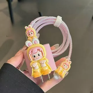 🚚พร้อมส่งจากไทย🚚 20W 🔥พร้อมส่ง🔥ชุดแต่งสายชาร์จลายการ์ตูน เคสหัวชาร์จ ชุดถนอมสายชาร์จการ์ตูนน่ารักๆ