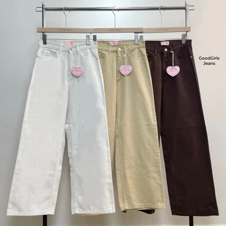 Baggy Basic🍃กางเกงยีนส์ขากระบอกใหญ่ เอวสูง ผ้าสีเบสิคไม่แต่งฟอก เนื้อผ้ายีนส์แท้ไม่ยืด ผ้าหนานุ่ม ใส่สบาย PPZ PANTS
