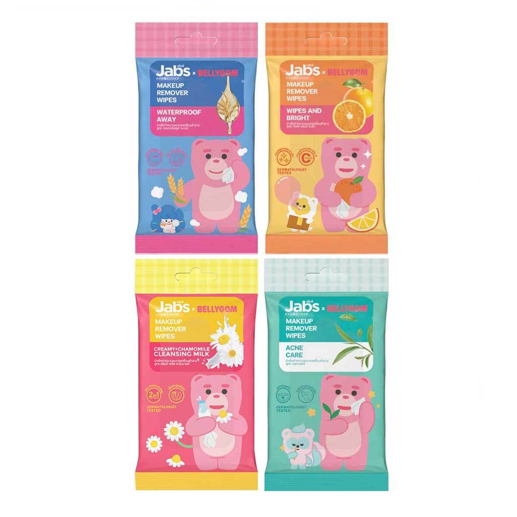 Jabs Makeup Remover Wipes 10Sheets แจ๊บส์ เมคอัพ รีมูฟเวอร์ ไวพส์ ผ้าเช็ดทำเครื่องสำอาง
