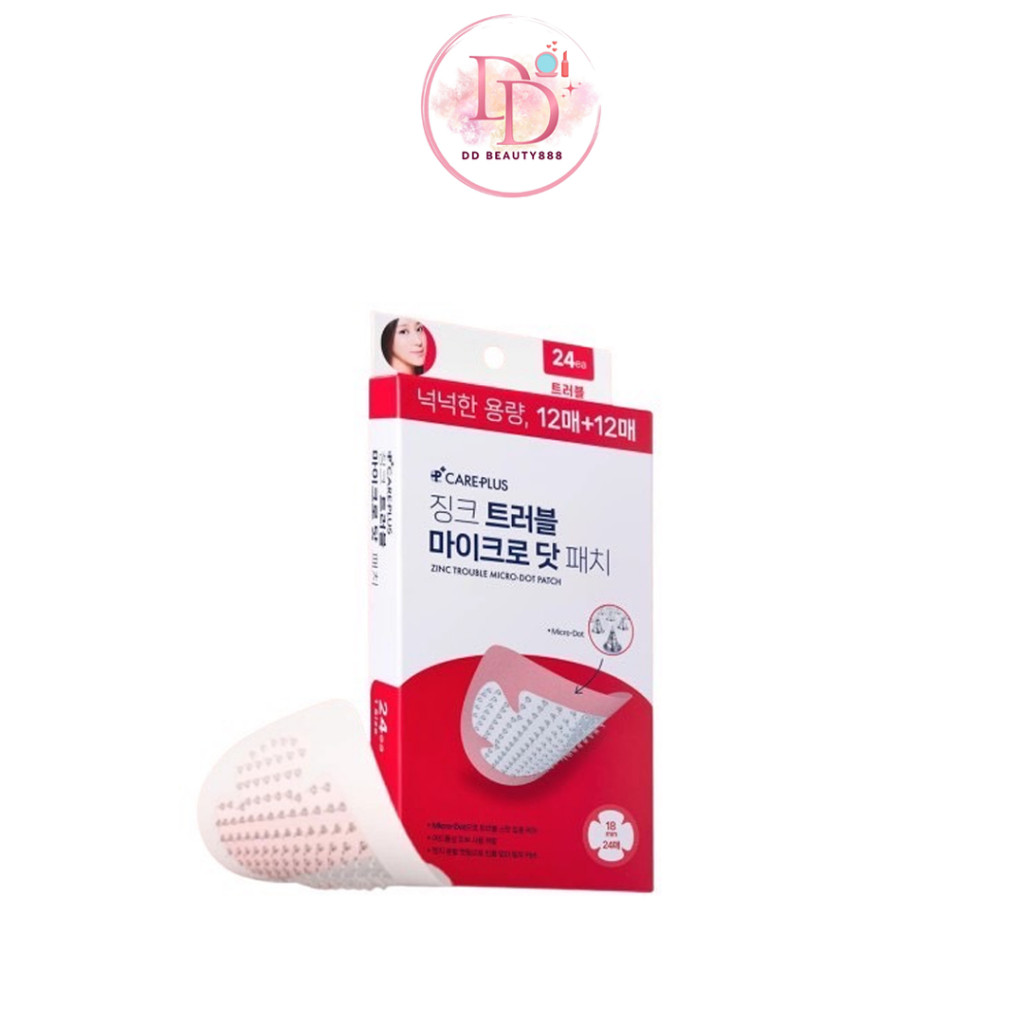 แผ่นแปะสิว Olive Young Care Plus Zinc Trouble Micro-dot Patch 24P สูตรซิงก์ แผ่นเล็ก บาง แนบเนียน