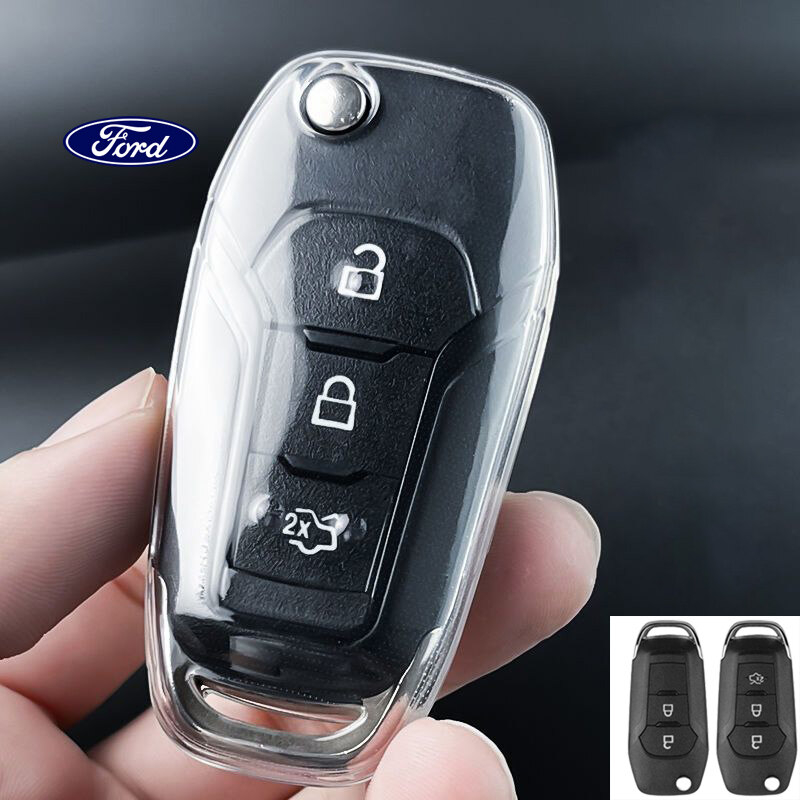 Ford เคสกุญแจ TPU แบบใส สำหรับ Ford RANGER xls ranger wildtrak ranger xlt EVEREST ไม่รวมกุญแจ ส่งจาก