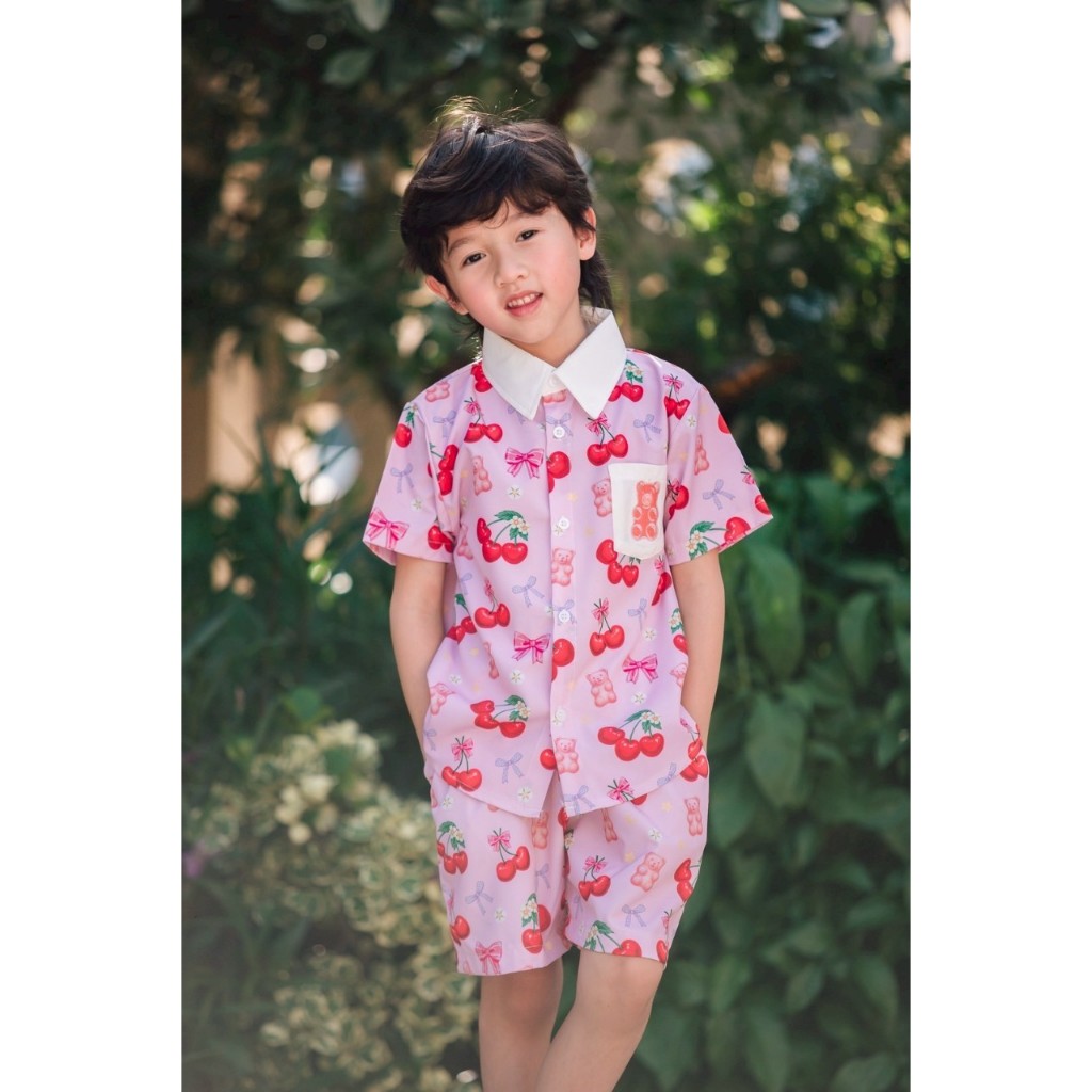 ชุดเช็ตเด็กผู้ชาย Cherry เสื้อ+กางเกง