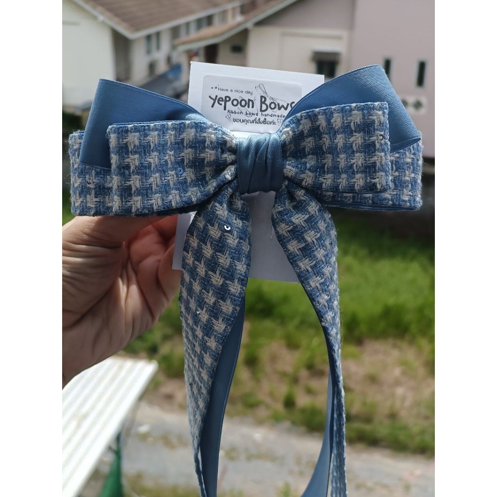 โบว์ติดผมผ้าลายชิโ สวยผ้าดี ติดได้ทุกโอกาศ - รูปที่ 3