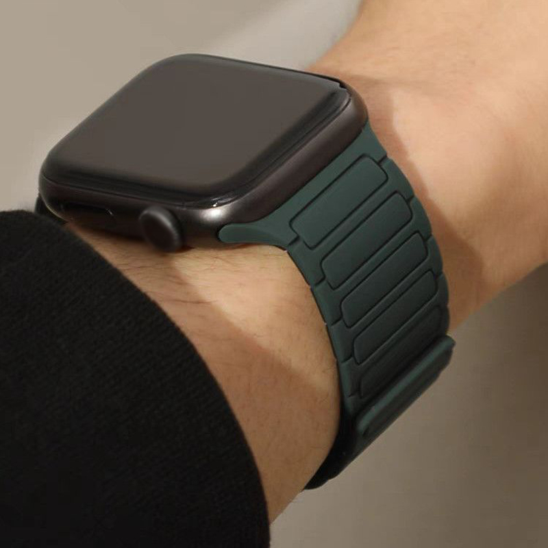 สายนาฬิกาซิลิโคนแม่เหล็กสำหรับ iwatch46mm49mm45mm42mm41mm44mm38mm40mm สายนาฬิกาใหม่ซีรีส์ 11/10/9/8/7/6/5/4/3/2/4/1/se - รูปที่ 6