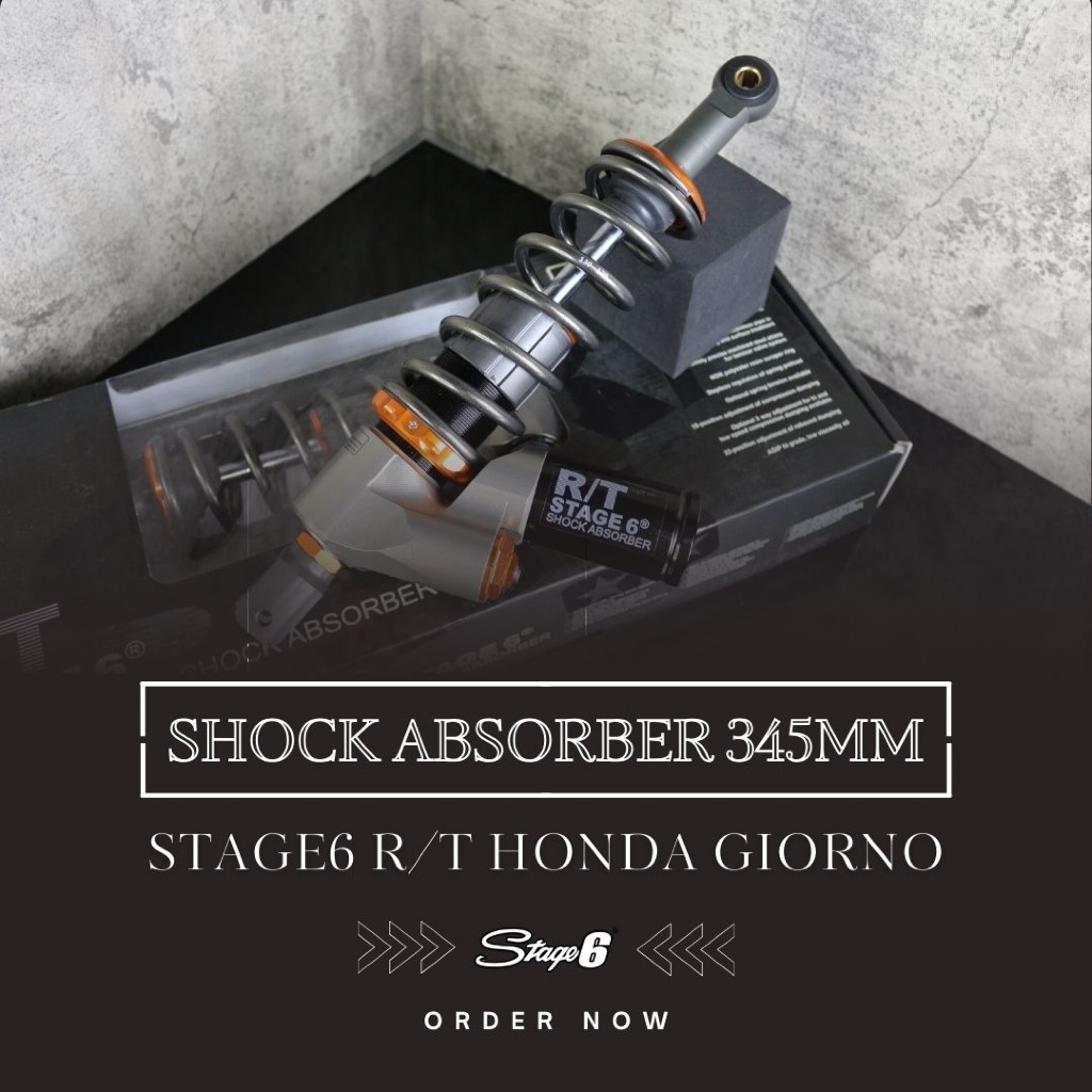 โช๊คหลัง Stage 6 แปลงใส่ Honda giorno ขนาด 345mm.