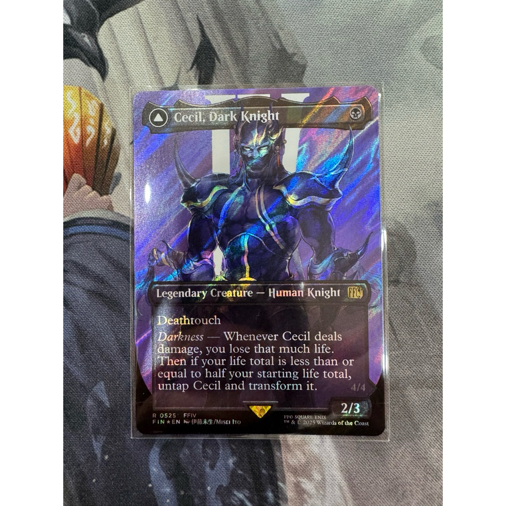 MTG Final Fantasy Variants Foil: Cecil, Dark Knight (0525 - Borderless Surge Foil)