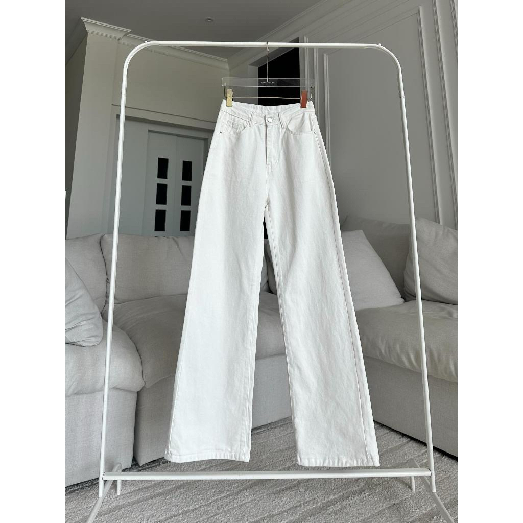 [ PROMTHONG ]  PTJ3303 กางเกงยีนส์สีขาวใส่ได้ทุกลุค สินค้าพร้อมส่ง