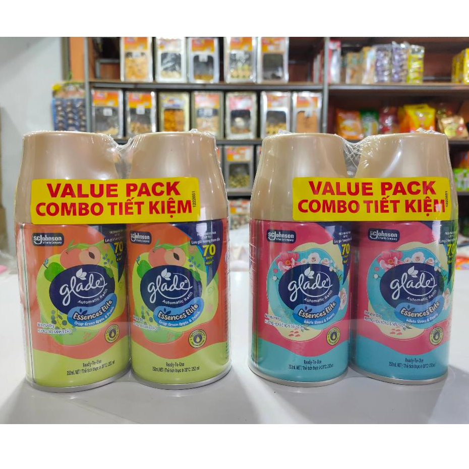 กลิ่นใหม่ (แพคคู่คุ้มกว่า) รีฟิล Glade สเปรย์ปรับอากาศ ออโตเมติค  สำหรับปรับอากาศภายในบ้าน ใช้กับเครื่องพ่นน้ำหอมเกลด
