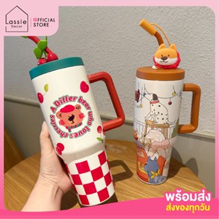 🍒【พร้อมส่ง】แก้วเก็บความเย็นบัดดี้ พร้อมหลอดสแตนเลส สุดน่ารัก…