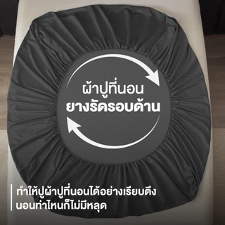 ibed ผ้าปูที่นอนเย็น นุ่มลื่น ป้องกันไรฝุ่น กันขนสัตว์ รุ่น Adaptive Cool Silk สีเทาเข้ม