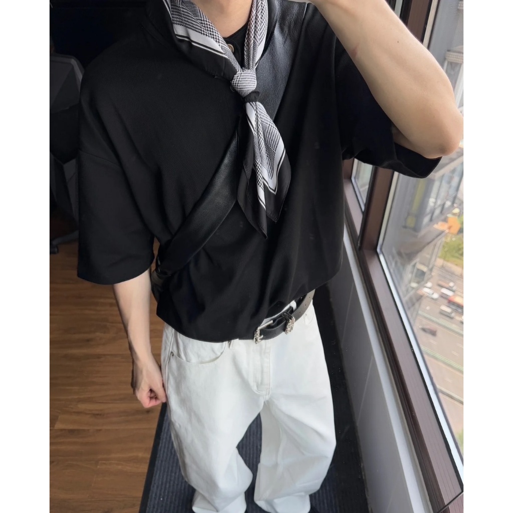 Houndstooth Shinori Scarf for the Modern Man  ผ้าพันคอลายชิโนริ ฮาวด์สทูธ คลาสสิค เรียบ เท่ - รูปที่ 4