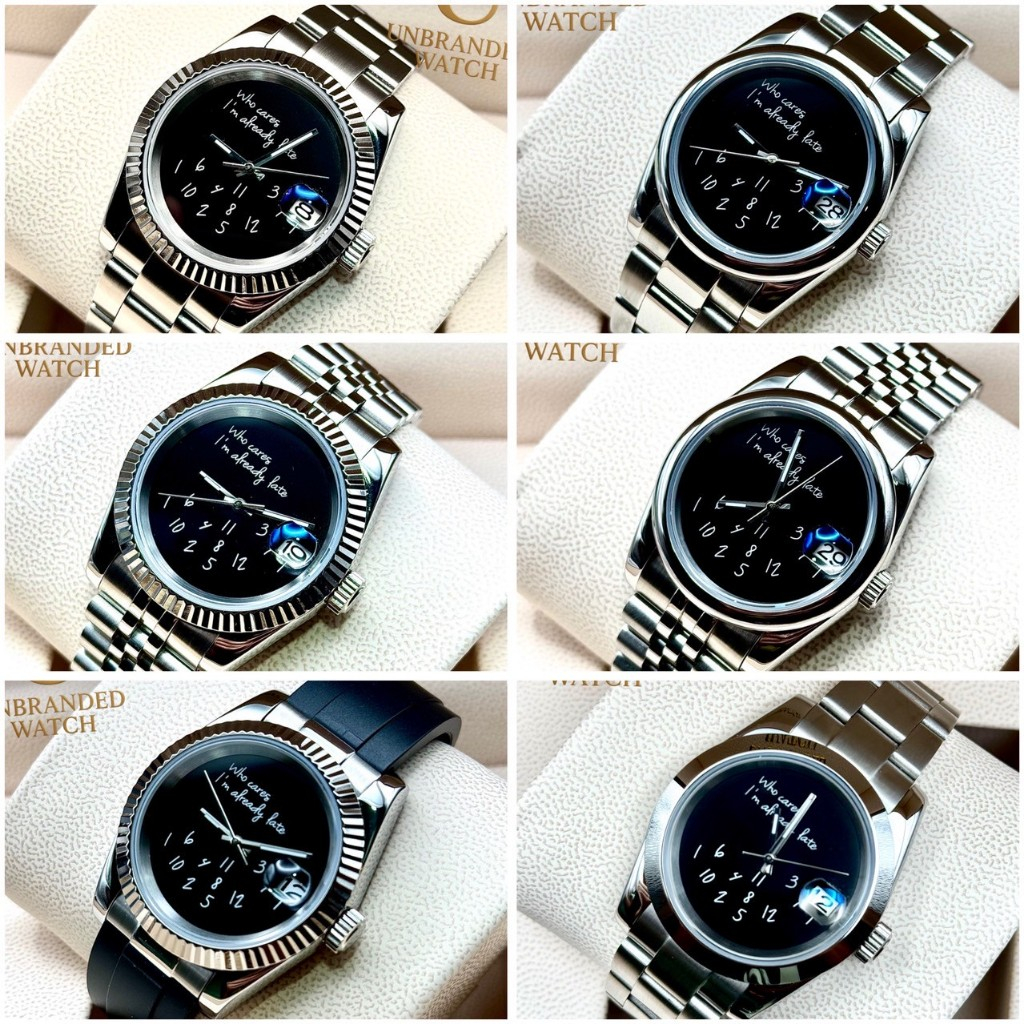 (ผ่อนได้) Unbranded watch Sorry I'm Late : DJ Op Silver Black Dial 39mm,36mm Automatic Movement NH35
