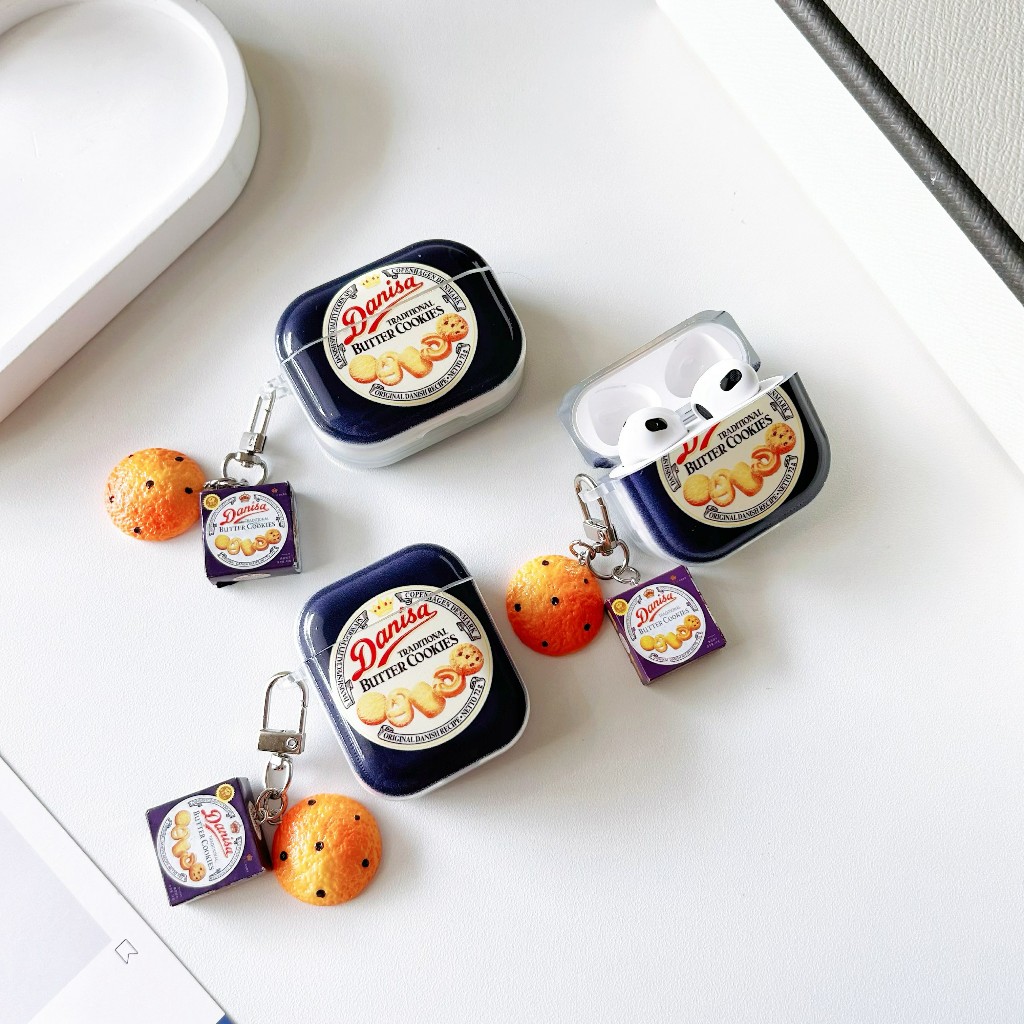พร้อมส่ง คุกกี้น้ำเงิน เคสหูฟัง เคสแอร์พอต สำหรับ เคสAirpods รุ่น 1/2 gen2 pro1 Pro2 gen3 Airpods 4