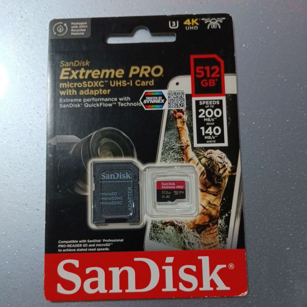 มือ 1 -  Sandisk Extreme Pro Micro SD 512 GB  [Synex แท้ 100%] Support Nintendo switch