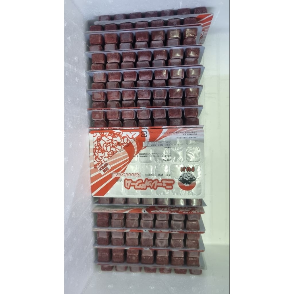 อาหารปลา หนอนแดงฟูจิ 3แพ็ค 200บาท สดใหม่ ปอดเชื้อโรค