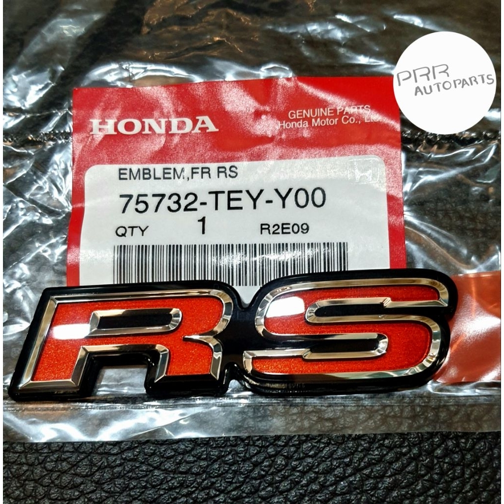 ของแท้ โลโก้ RS ด้านหน้ากระจัง สีแดง HONDA CIVIC FC FK JAZZ gk RS   2014-2020