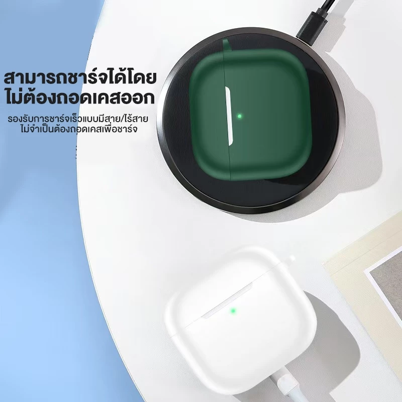 หูฟังซิลิโคนป้องกันกรณีหูฟังกันกระแทกสำหรับ Airpods4 M21 H23 H24 A6 thumbnail 3