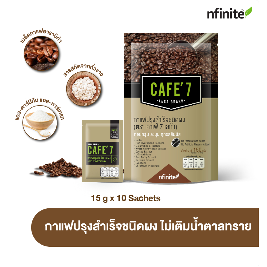 กาแฟไม่มีน้ำตาล กาแฟสุขภาพ Cafe7 Lega