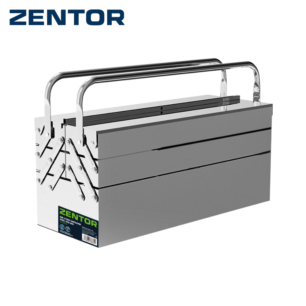 Zentor กล่องเก็บเครื่องมือ กล่องเครื่องมือช่าง สแตนเลส กันสนิม แข็งแรง จุของเยอะ 18นิ้ว Tool Box