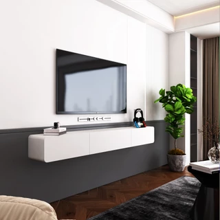 Tomato Home ชั้นทีวีติดผนัง Desire wall TV unit กว้าง200ซม | ชั้นทีวีมินิมอล เหมาะทีวีใหญ่สุด 85นิ้ว