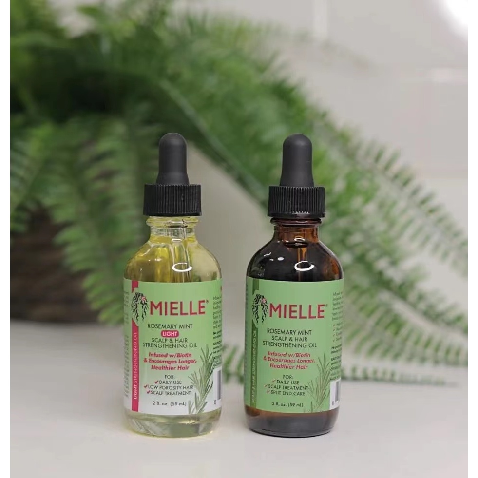 🔥MIELLE Rosemary Mint Scalp & Hair（Light) Strengthening Oil​ 59ml.นำเข้าจากสหรัฐอเมริกา