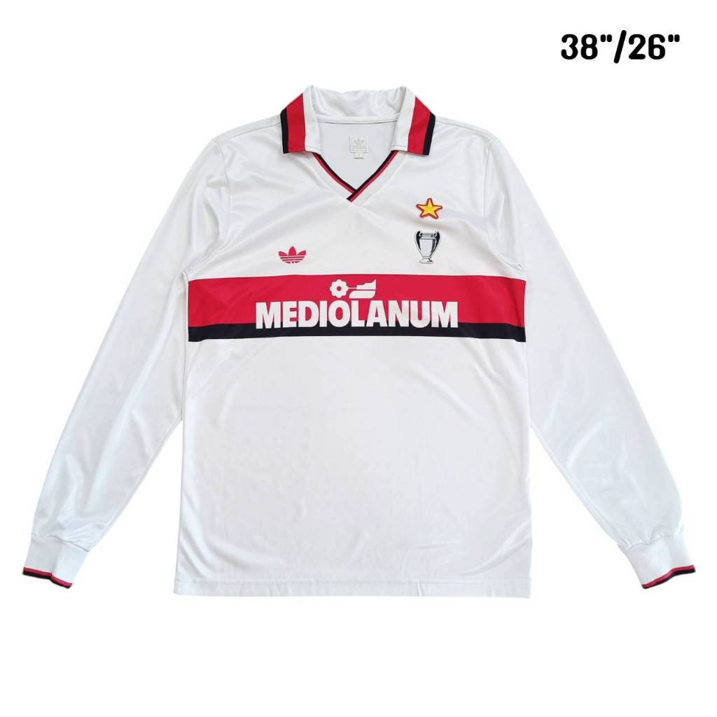 ADIDAS Vintage AC Milan 1990-1992 Away JERSEY football Shirt SIZE S  เสื้อบอล แขนยาว อดิดาส เอซีมิลา