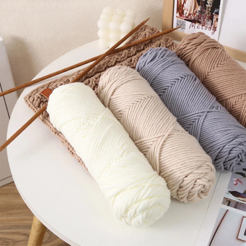 ไหมพรมคอตตอนนม หมพรม คอตตอนนม 8ply ขนาด100กรัม