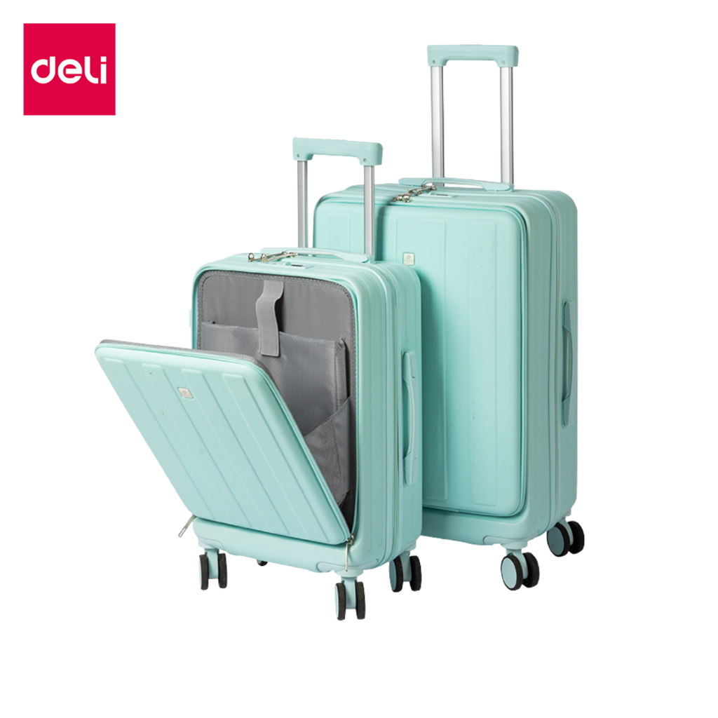 Deli กระเป๋าเดินทาง กระเป๋าเดินทางขึ้นเครื่อง กระเป๋าล้อลาก แข็งแรง 20นิ้ว 24นิ้ว Suitcase