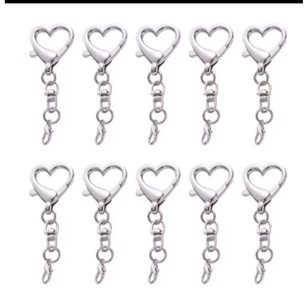 ( พร้อมส่งในไทย)จี้พวงกุญแจรูปหัวใจ (เช็ท10 ชิ้น ราคา 55 บาท) จี้พวงกุญแจรูปหัวใจแฟชั่นเข็มกลัดกุ้งก้ามกราม ราคา ถูกที่สุด ดีลบีเคเค แกลเลอรีภาพที่ 9