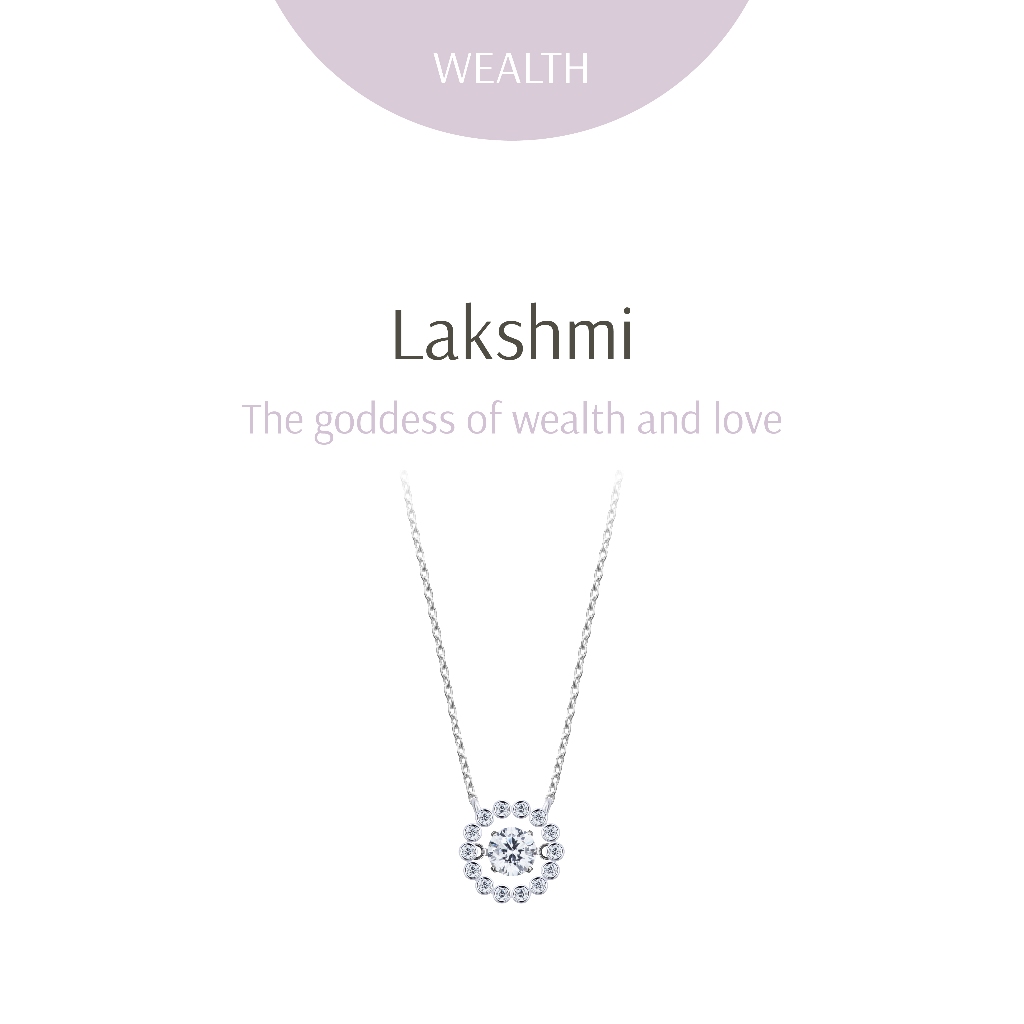 Ravipa | LAKSHMI Dancing Diamond Round Necklace พระแม่ลักษมี - สร้อยคอ