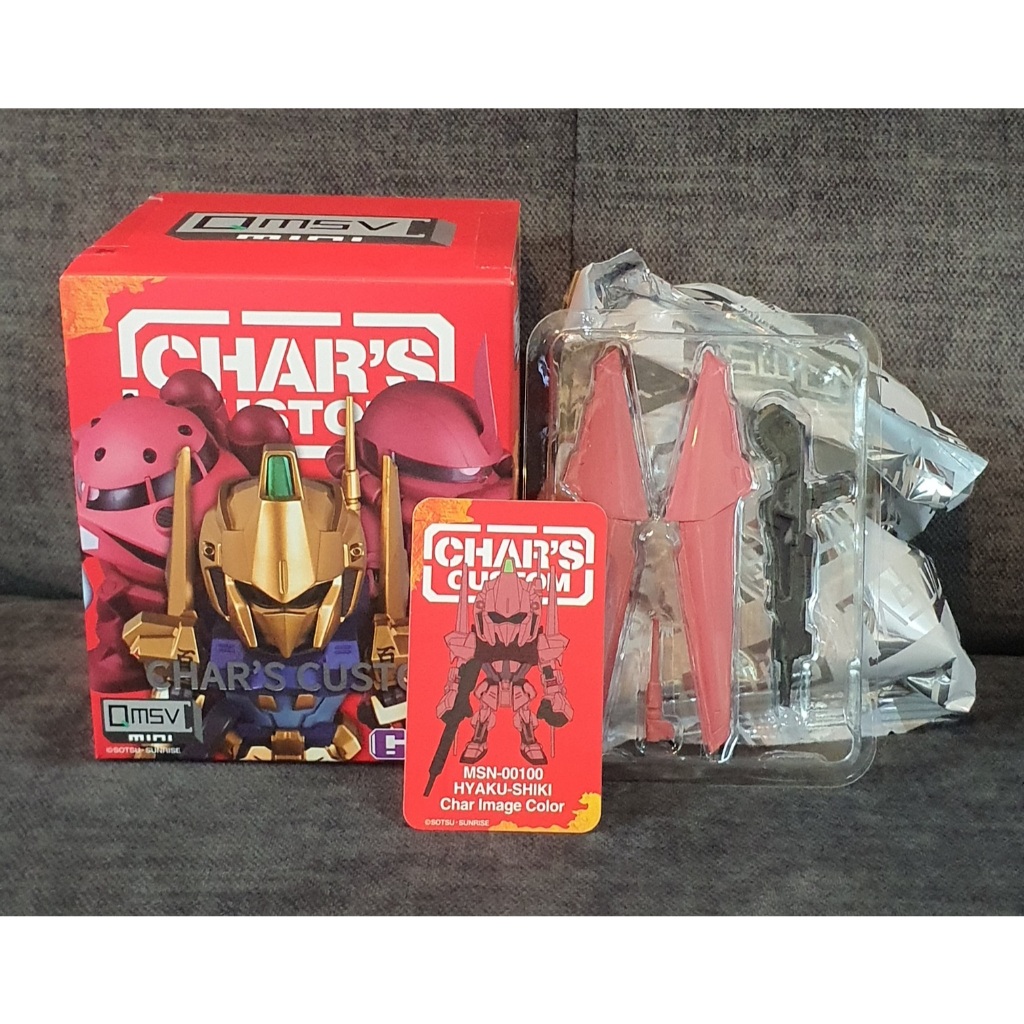 Blind Box gundam QMSV Mini Char's custom Hyaku Shiki Popmart Bandai Namco กล่องสุ่มเฮียคุชิกิ MSN-00